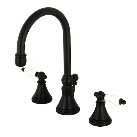 Kingston Brass 8" Widespread Bathroom Faucet, Matte Black KS2980PL